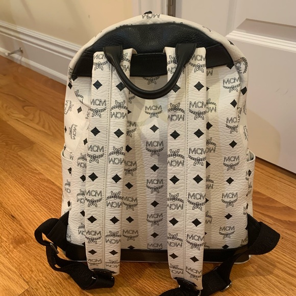Authentic White MCM Visetos Stark Backpack - Picture 3 of 4
